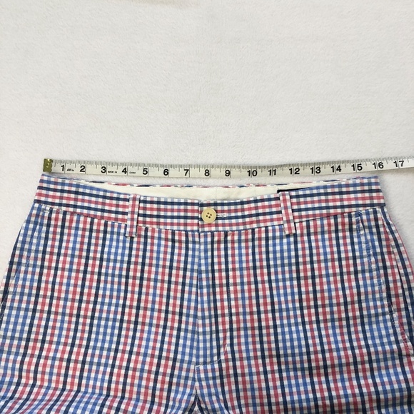 ❤️ Vineyard Vines Gingham Check Plaid Pink Blue Shorts - Size 32 - Picture 3 of 4